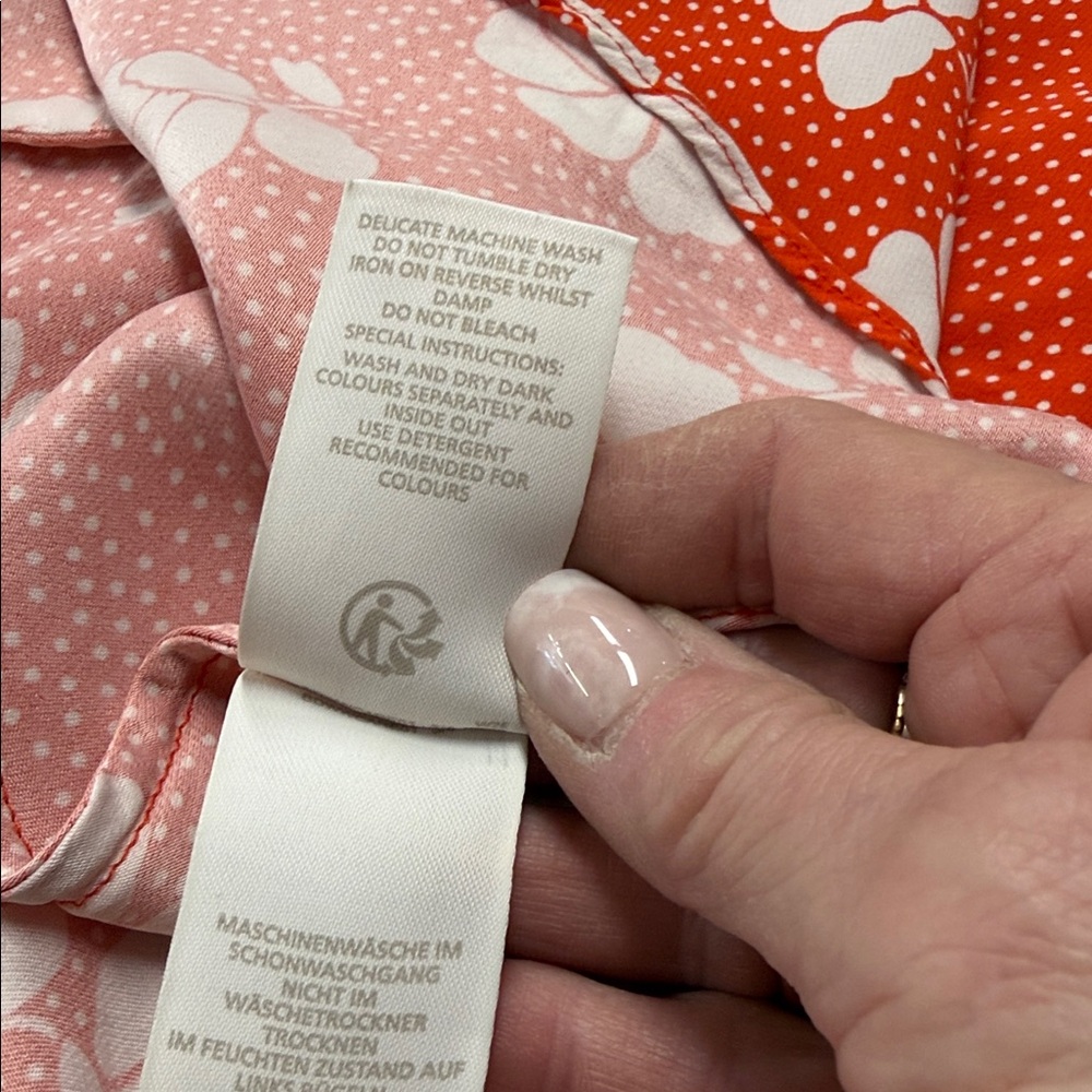 Boden Ruth Coral and White Floral Print Midi Dress Size 16R - Picture 9 of 9